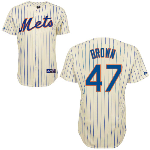 Andrew Brown #47 Youth Baseball Jersey-New York Mets Authentic Home White Cool Base MLB Jersey